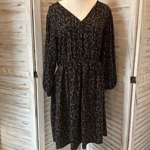 Ava & Viv Floral V-Neck 3/4 Sleeve Dress